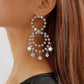 E11228 Exaggerated Multilayer Circle Earrings ZA Rhinestone Tassel Geometric Earrings Creative Retro Earrings