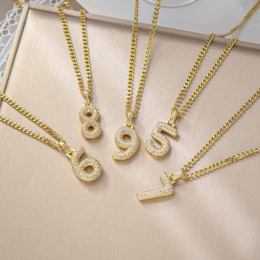 Jewelry Ins Hip Hop Number Necklace Angel Lucky Number Clavicle Chain