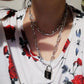 Personality Punk Hip-Hop Jewelry Lock Double Thick Chain Sweater Chain Geometric Retro Necklace