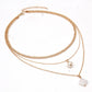 Sweater Chain Fashion Trend Chain Clavicle Chain Simple Pearl Pendant Three Layer Necklace