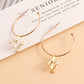Jewelry punk geometric letter M pendant earrings female insC-shaped large ring earrings