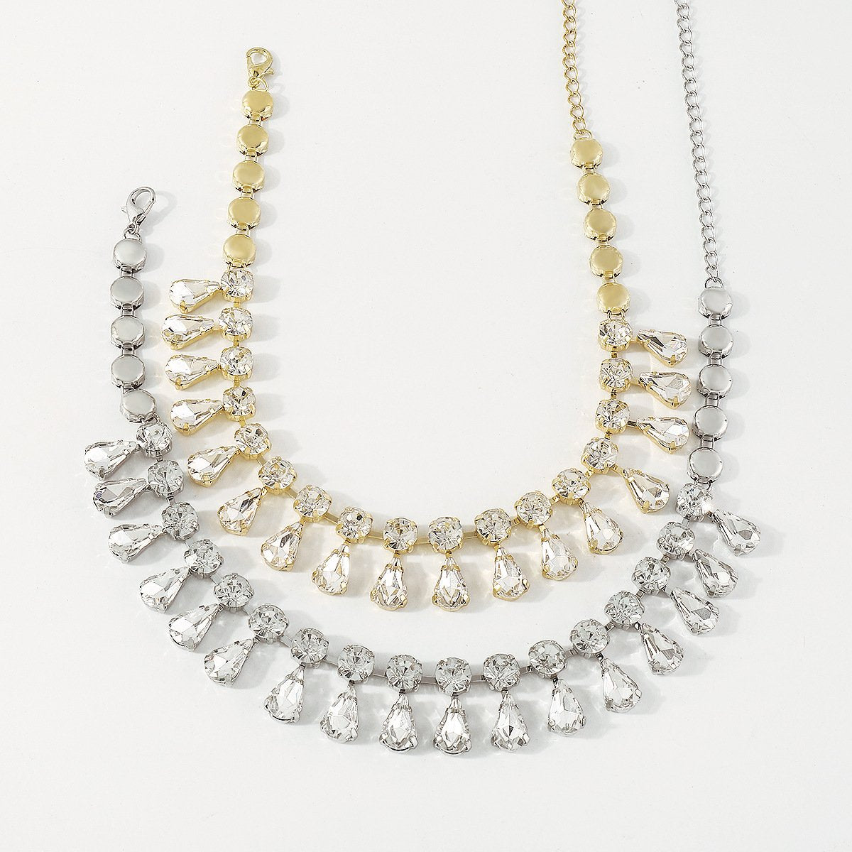 N1682 Retro Palace Temperament Light Luxury Necklace Women's Water Drop Diamond Claw Chain Simple Fragrance Necklace