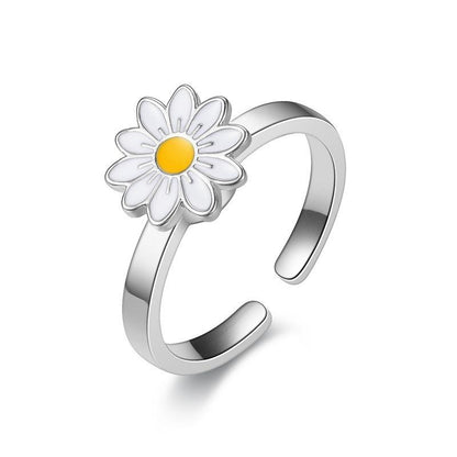 Explosive style rotating living mouth zircon ring anti-anxiety decompression ring female jewelry