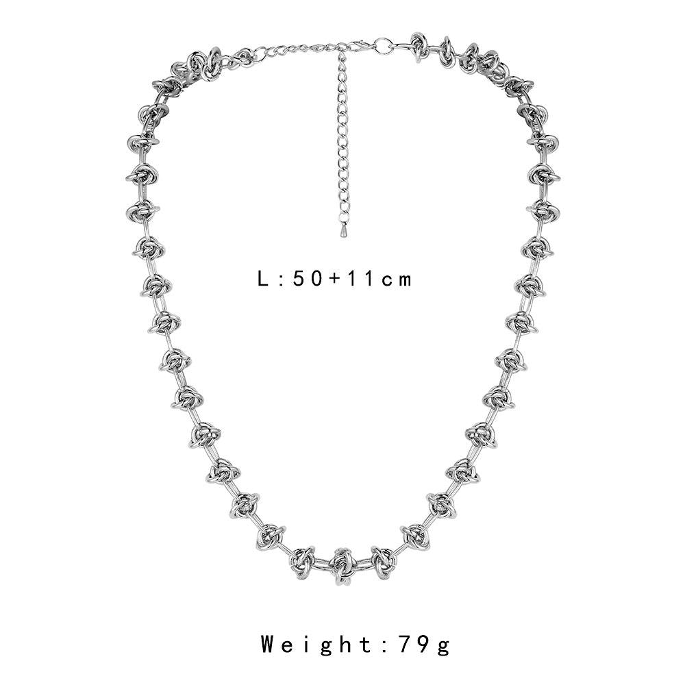 Popular Knot Chain Hip-Hop Night Thorn Necklace Adjustable Size Trendy Men's Essential Items Jewelry