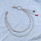 Double-layer pants chain versatile Christmas trend gift snowflake oil drop pendant