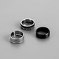 Fashion Simple Domineering Personality Trend Men's Stainless Steel Chain Stripe Black Drip Oil Ring Set Decoration