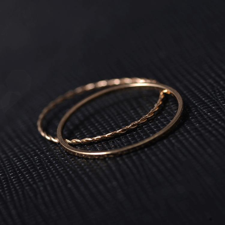 Metal Plating Twist Geometric 2-piece Ring Temperament Simple Joint Ring Women's Ring Thin Tail Ring