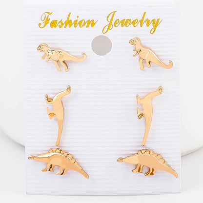 Spring Small Animal Dinosaur Set Personality Earrings Couple Earrings Earrings Studs