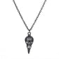 Goth Punk Raven Skull Pendant Necklace Frosty Clavicle Chain Halloween Gift