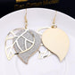 Fashion Versatile Leaf Swing Earrings Indian Grid Hollow Frosted Earrings Jewelry