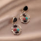 Ins geometric irregular triangular rhombus color diamond dripping oil earrings temperament personality earrings jewelry