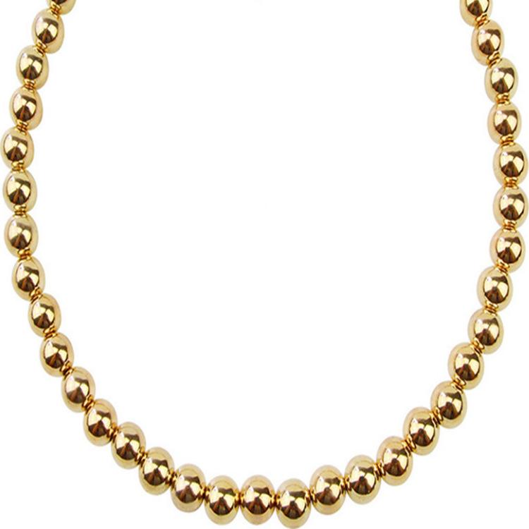 Jewelry Vacuum Plating Imitation Gold Color Preservation Necklace Female Beaded Short Necklace Necklace Female