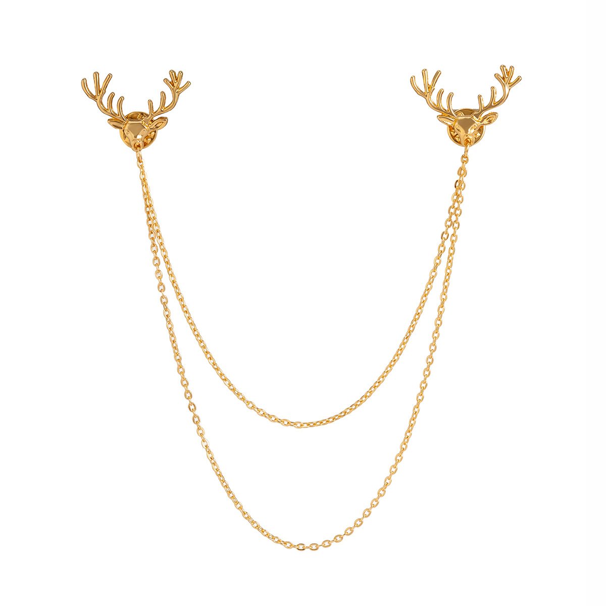 Jewelry Personality Sweet Cool Antlers Tassel Collar Pin Buckle Women's Versatile Chain Double-layer Simple Clothing