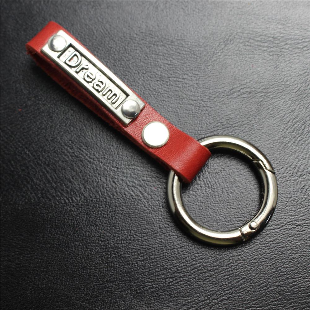 Alloy English brand handmade detachable leather key chain spring buckle car pendant gift