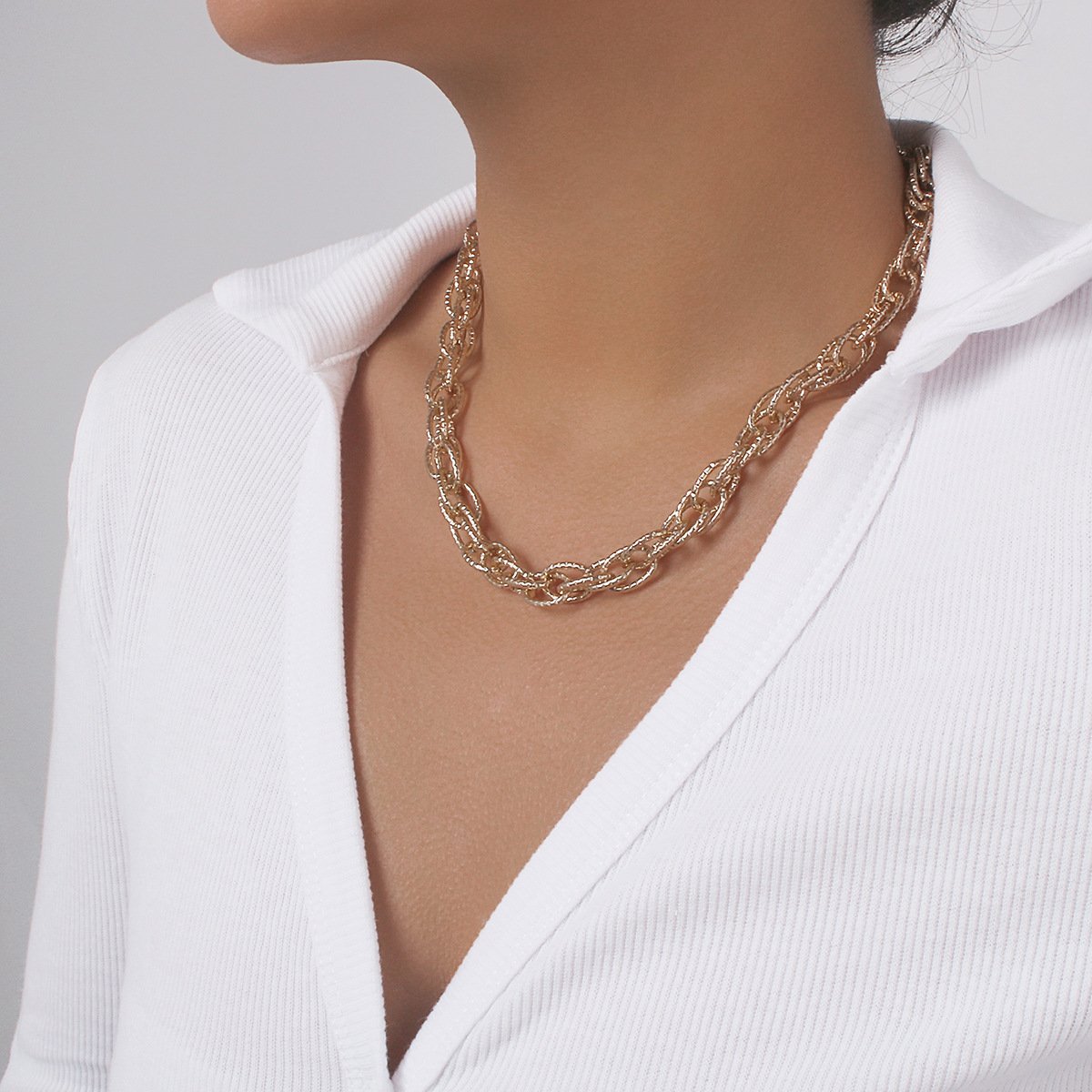 1195 Sweet cool niche temperament necklace texture chain net red personality necklace fashion cold necklace