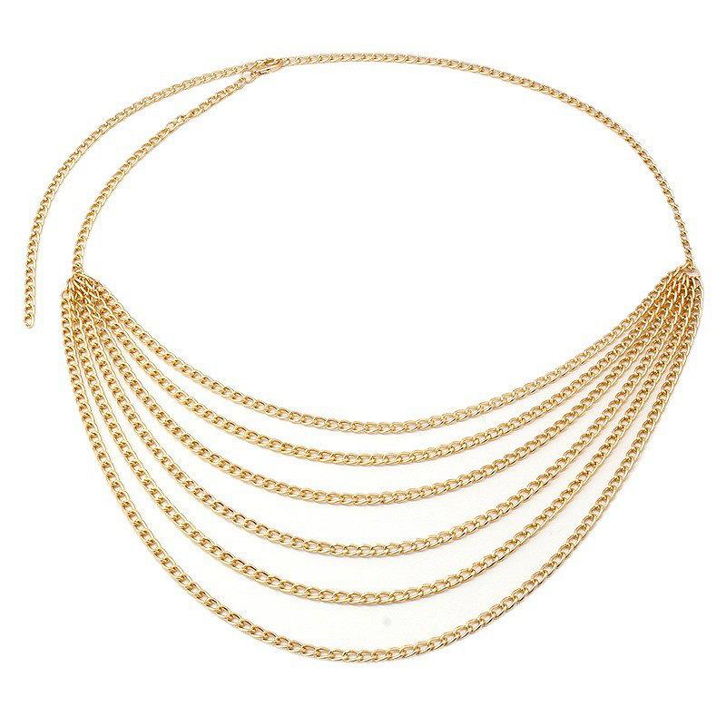 Jewelry Personality Simple Geometric Chain Body Chain Exaggerated Multi-layer Versatile Metal Waist Chain Female