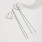 E991 Street Shoot Trendy Love Earrings Elegant Girl Heart Tassel Earrings Exaggerated Personality Long Earrings