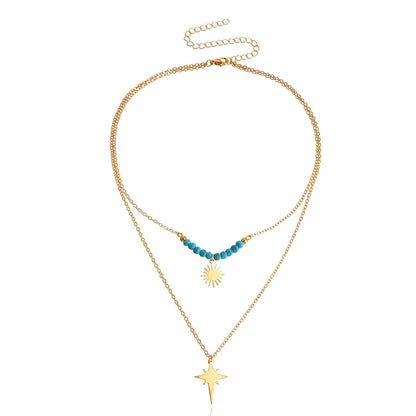 Jewelry Temperament Double-layer Light Luxury Clavicle Chain Necklace Fashion Simple Niche Design Sense Necklace