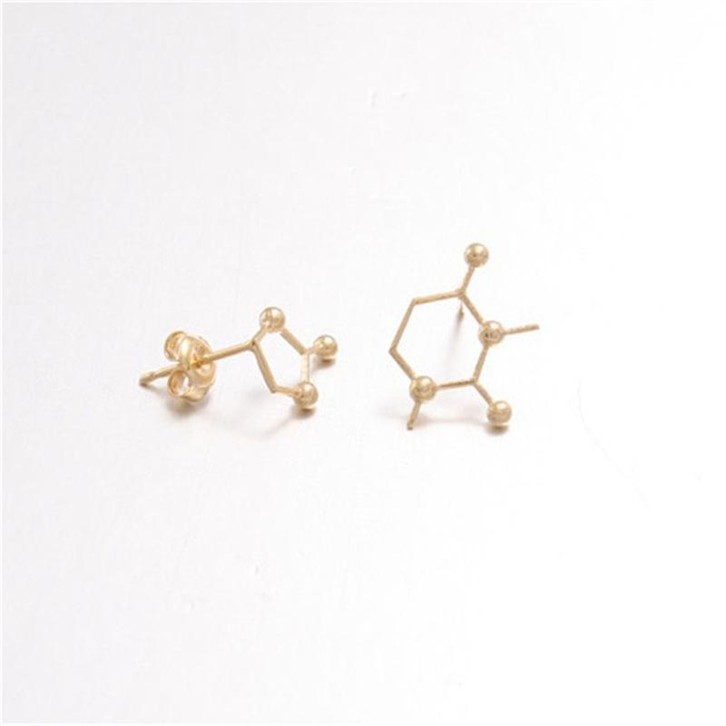 Xueba literature and art students chemical molecule earrings popular earrings