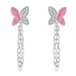 E1118 Jewelry Alloy Drip Oil Chain Butterfly Micro-Inlaid Earrings Personalized Tassel Long Earrings