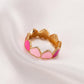 Ins net red color love ring retro personality trend drop nectarine peach heart ring cute fun tail ring