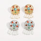 E1146 Retro Medieval Pearl Temperament Earrings Baroque French Retro Resin Gemstone Earrings