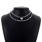 N118 Multi-Layered Wearing Love Rhinestone Necklace Stitching Geometric Shining Small Fashion Necklace
