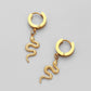 Fashion titanium steel earrings stainless steel gold personality fashion pair of snake ear buckle male hip-hop punk