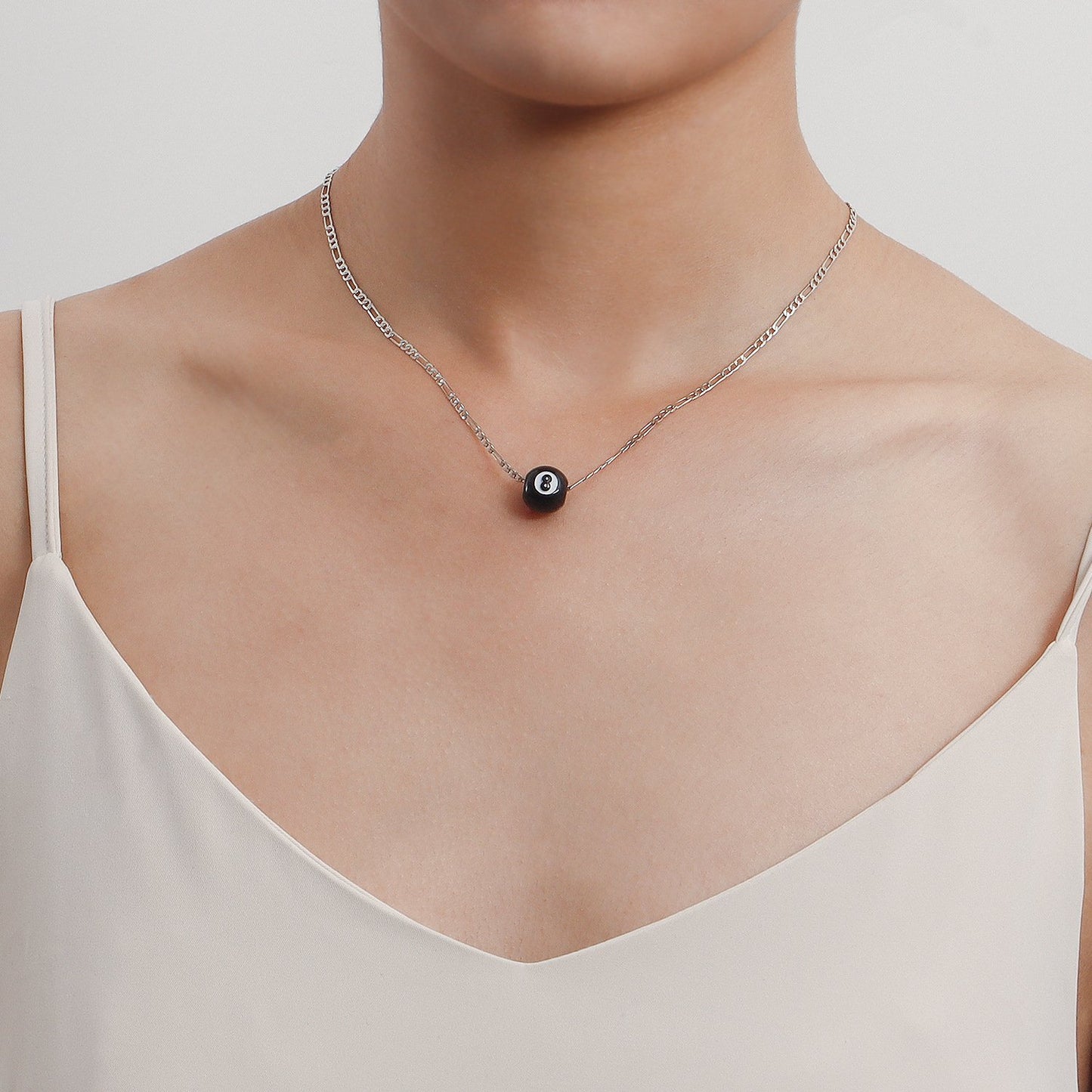 Jewelry Billiard Black 8 Necklace Female Niche Design Sense Light Luxury Necklace Doesn't Fade