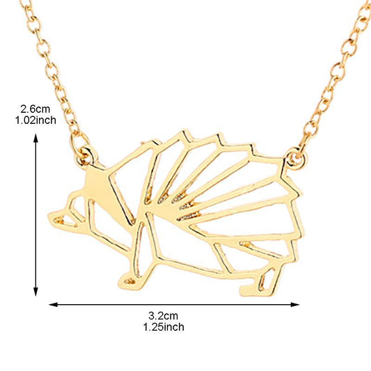 Popular Jewelry Hollow Hedgehog Pendant Female Necklace Small Animal Clavicle Chain Necklace Alloy Plating