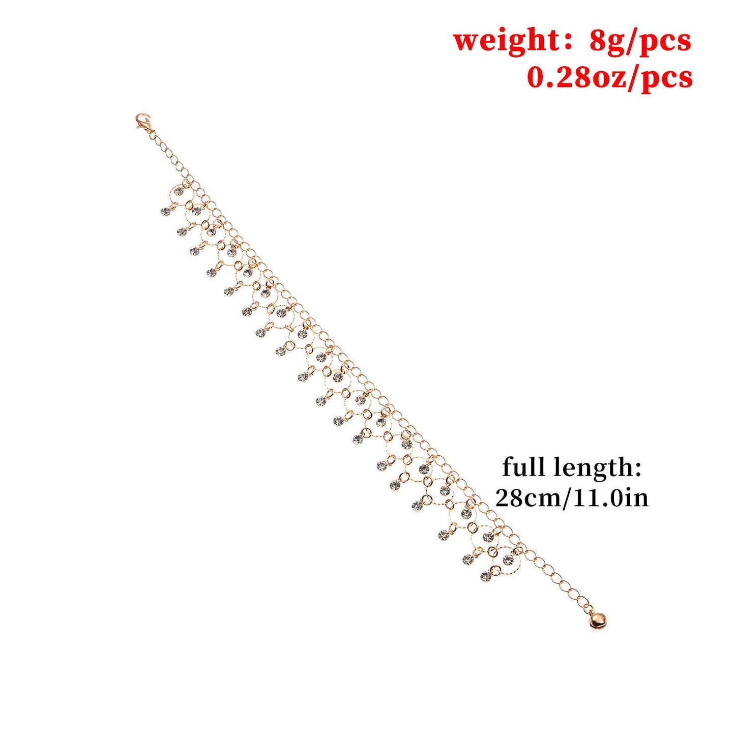 Spring Summer Accessories Dance Rhinestone Ring Pendant Foot Jewelry Ladies Tassel Beach Anklet