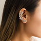 Jewelry niche design sense diamond ear bone clip earring temperament versatile geometric metal earrings women