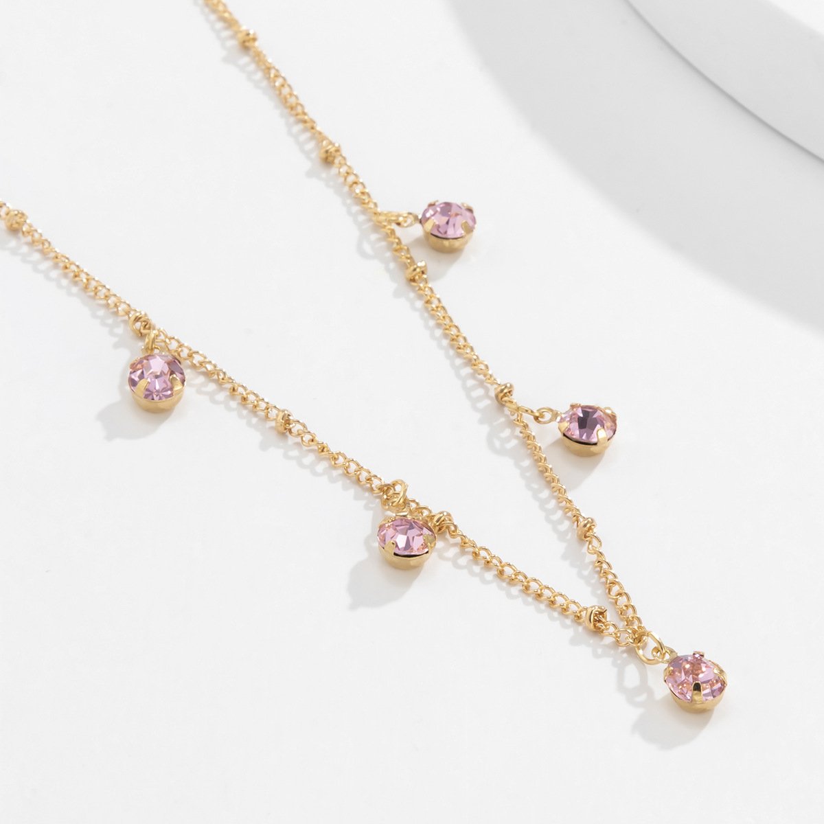 Jewelry Fashion Sweet Cool Diamond Pendant Necklace Retro Simple Metal Chain Clavicle Necklace