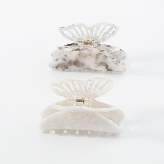 F433 Elegant atmosphere hollow butterfly hair clip female niche lazy grab clip light luxury net red geometric shark clip