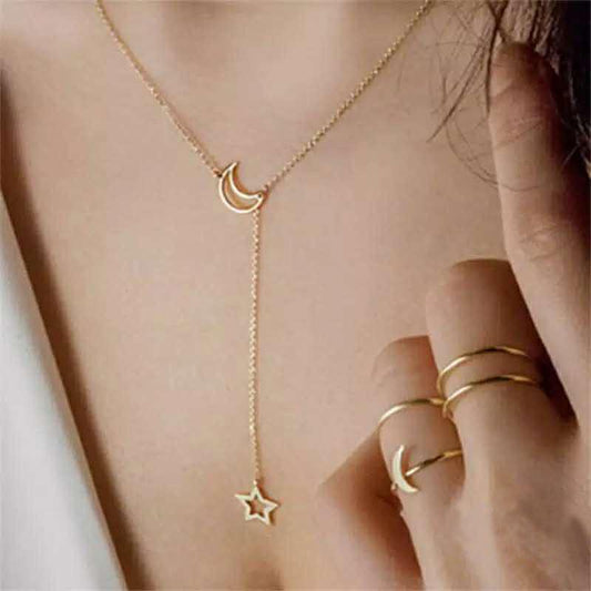 Jewelry Sexy Star Moon Pendant Simple Versatile Necklace Women's Accessories