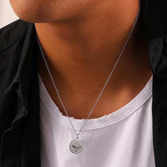 Fashion simple personality high sense design niche men's stainless steel simple star coin necklace neck chain