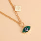 Explosive style fashion creative niche necklace OT buckle devil's eye hip-hop collarbone chain choker necklace female