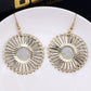 Fashion night trend OL double-layer swing earrings Ferris wheel disc frosted ear jewelry large circle earrings