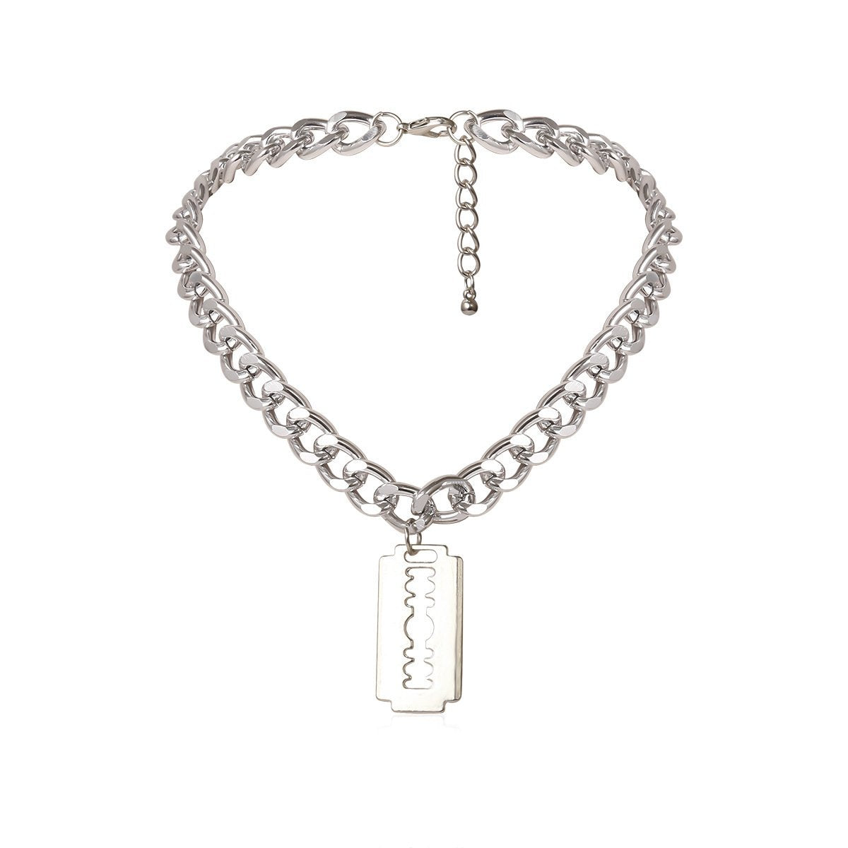 Necklace Jewelry Punk Retro Titanium Steel Blade Thick Chain Necklace Men and Women Simple Single Layer Matching Decoration