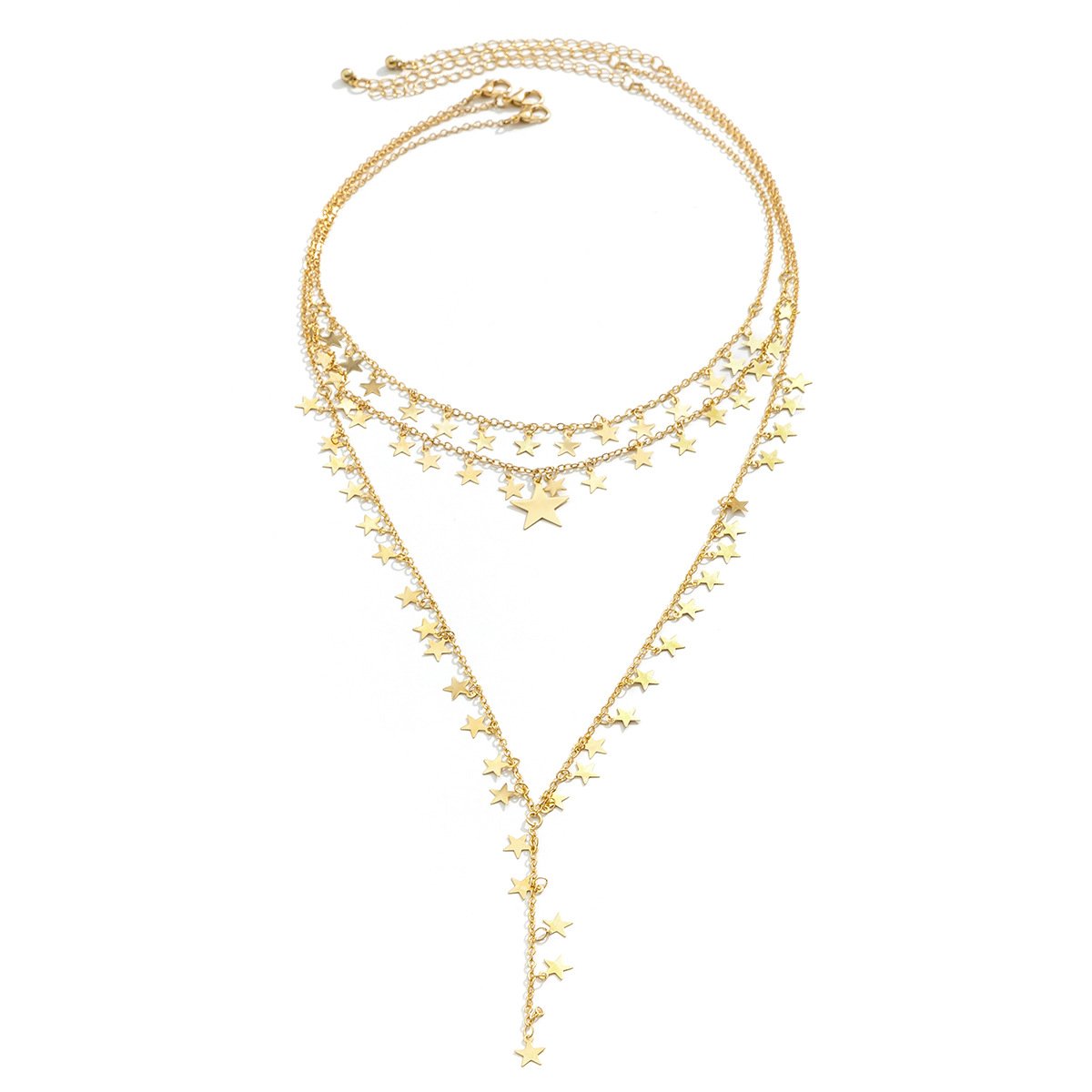 Jewelry Niche Geometric Star Tassel Necklace Female Fashion Metal Sexy Multilayer Necklace
