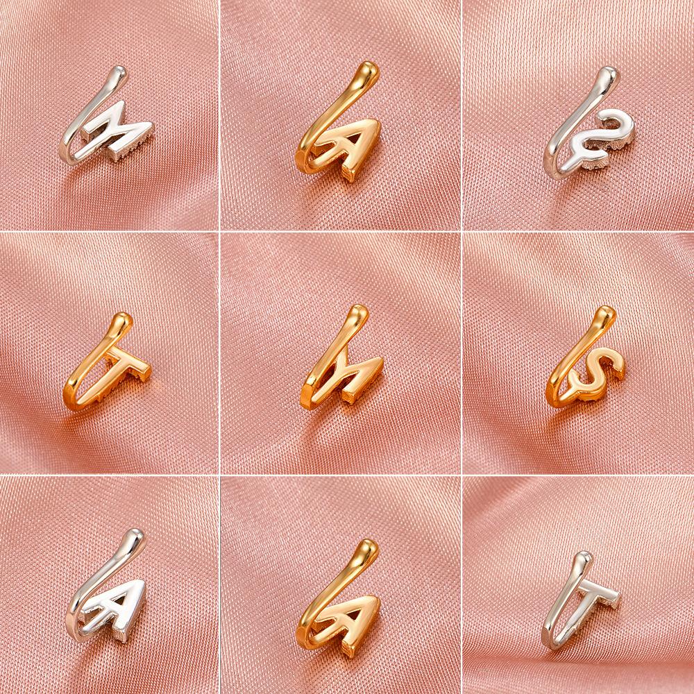 Piercing-free nose stud copper inlaid zircon letters U-shaped nose clip nose ring piercing jewelry