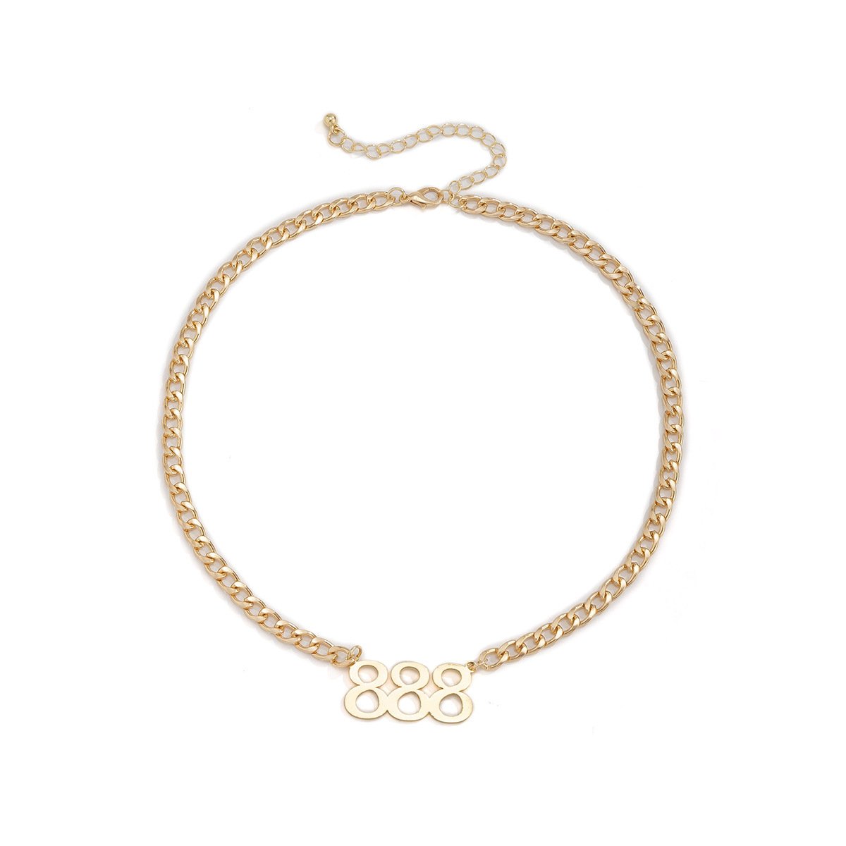 Simple and indifferent metal chain letter pendant hip-hop punk necklace female all-match niche clavicle chain