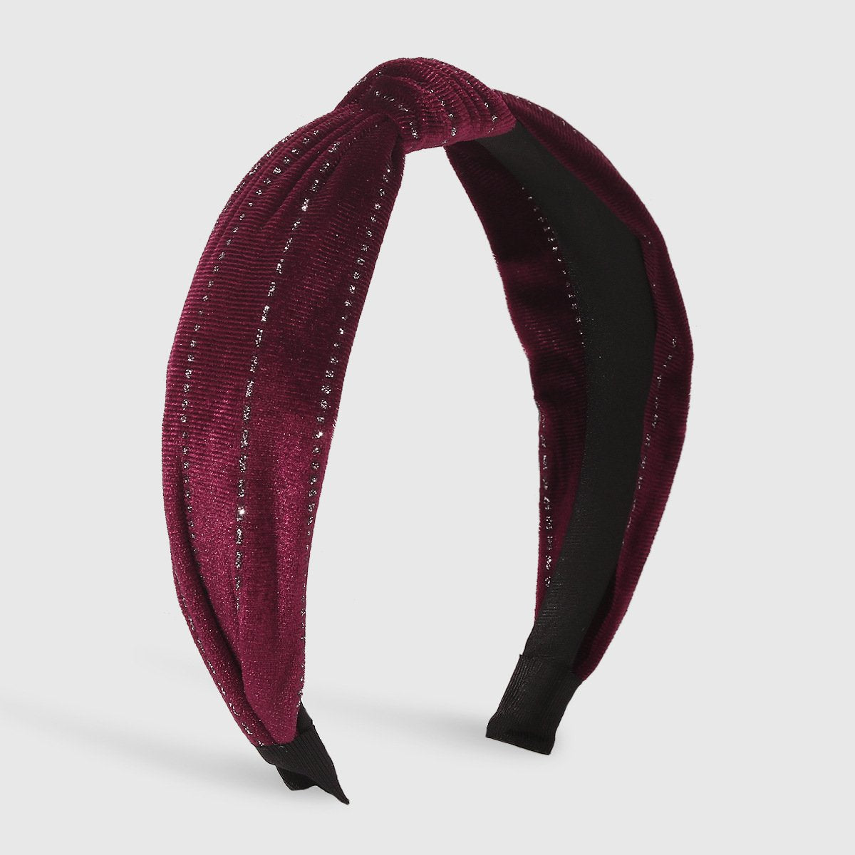F475 autumn and winter hair accessories golden velvet solid color knotted simple pressed hair going out daily adult headband