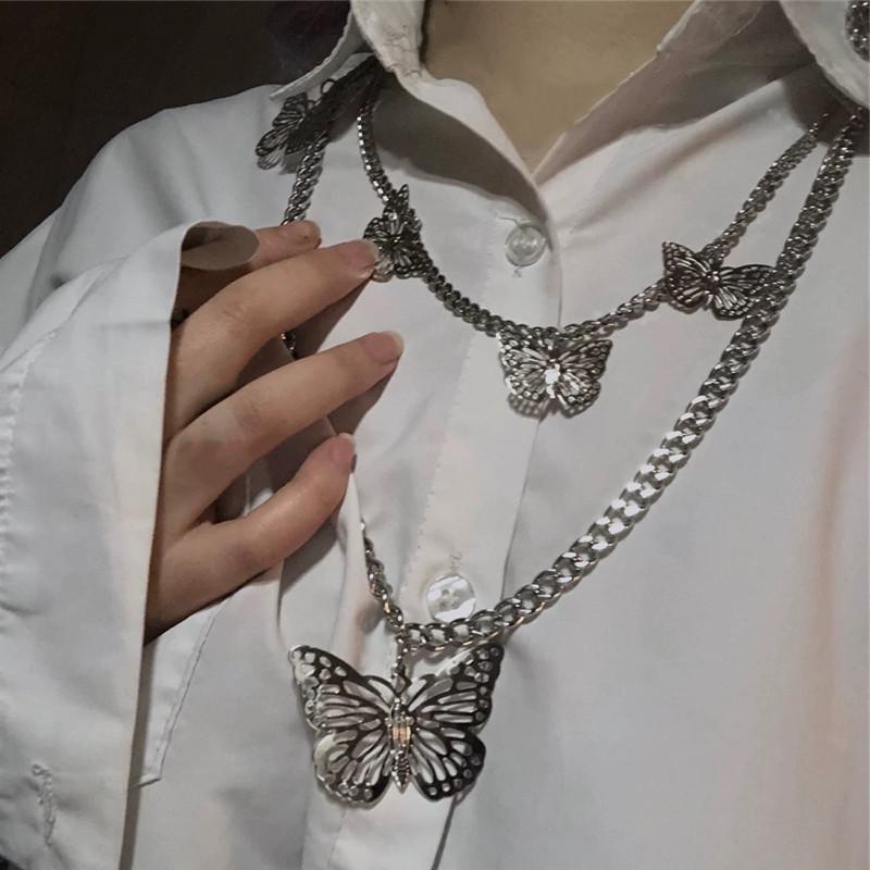 Jewelry creative mix and match geometric tassel body chain personality three-dimensional hollow butterfly hip-hop waist chain