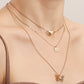 Jewelry trend multi-layer love hollow butterfly necklace female ins niche design sense light luxury