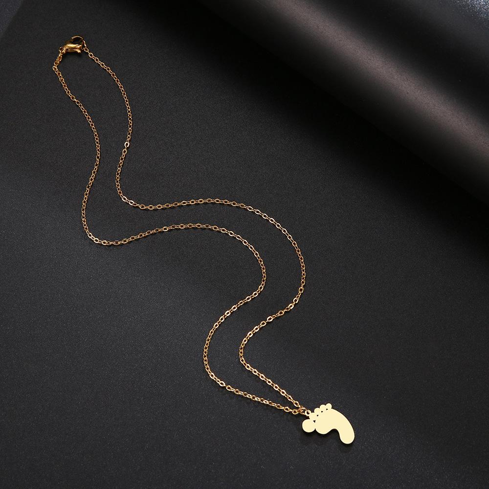 Little Cute Feet Necklace Female Stainless Steel Doll Pendant