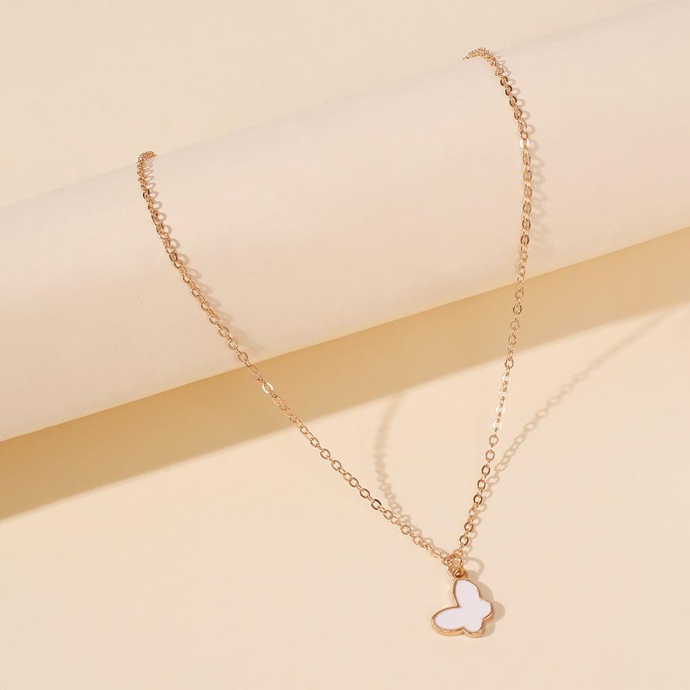 N7855 Simple Necklace Feminine Fairy Butterfly Pendant Necklace Net Red Sweet Personality Elegant Necklace