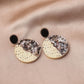 Ins geometric round color contrast drop oil earrings trendy temperament high-end earrings personality versatile accessories