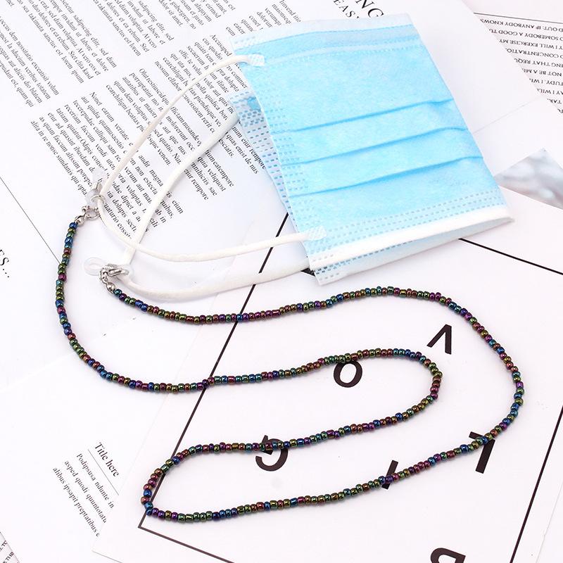 Jewelry multifunctional glass rice bead glasses fixed rope ladies mask mask dual-use chain