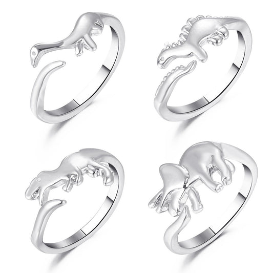 The same metal dinosaur ring fashion cute opening geometric animal ring trend jewelry